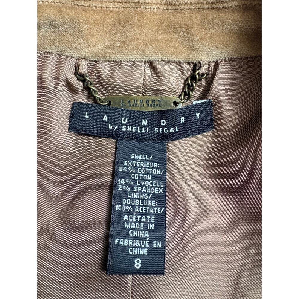 Laundry by Shelli Segal Tan Velvet Blazer Size 8 - Picture 4 of 9